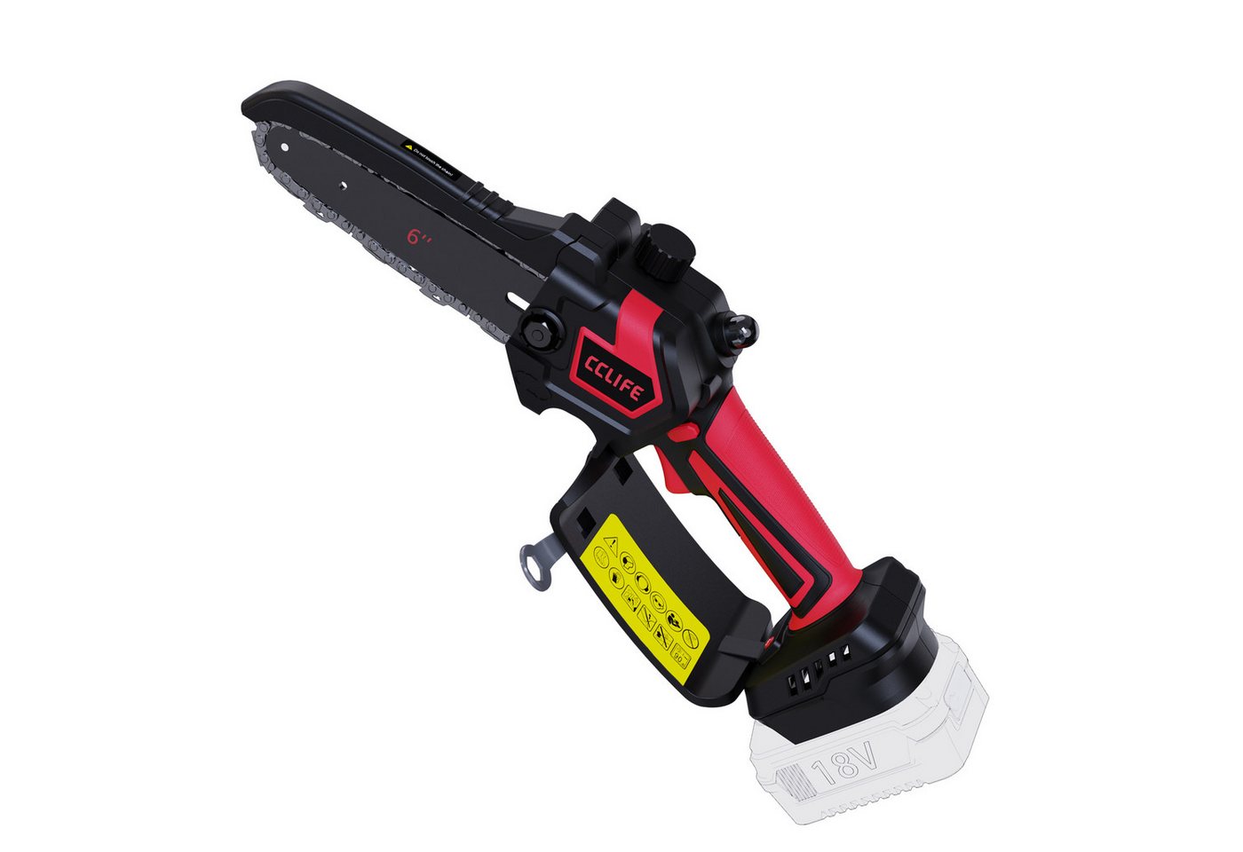CCLIFE Akku-Kettensäge CCLIFE Mini Akku Kettensaege 6 Zoll 18V Werkzeuglose Kettenspannung Bild 5