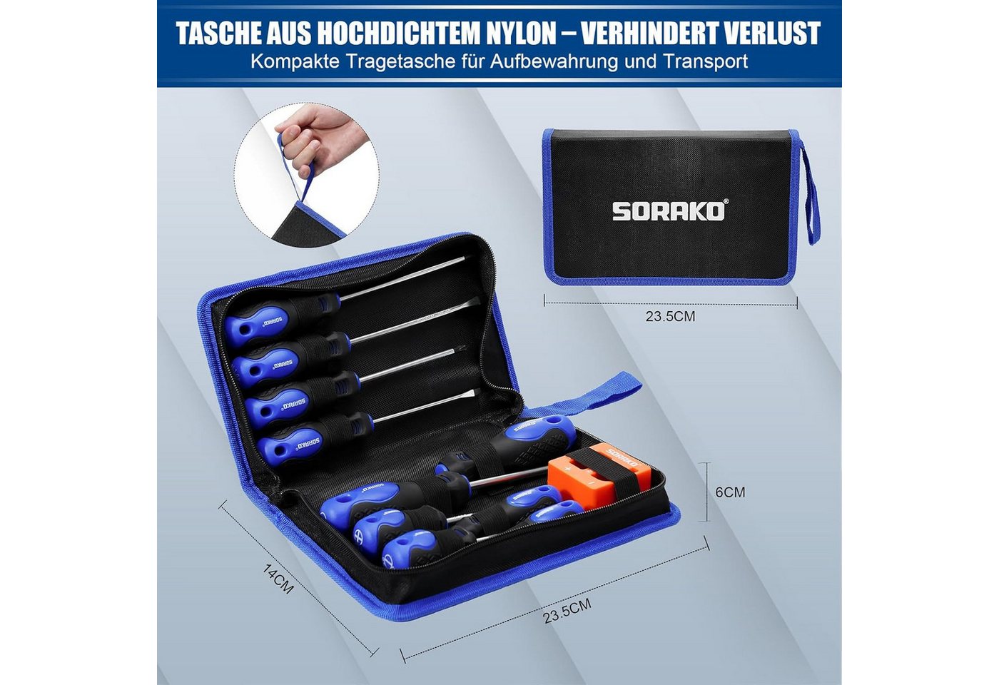 HYCHIKA Bit-Schraubendreher 11-teiliges Magnet-Schraubendreher-Set Kreuz+Schlitz, (11 St) Bild 3