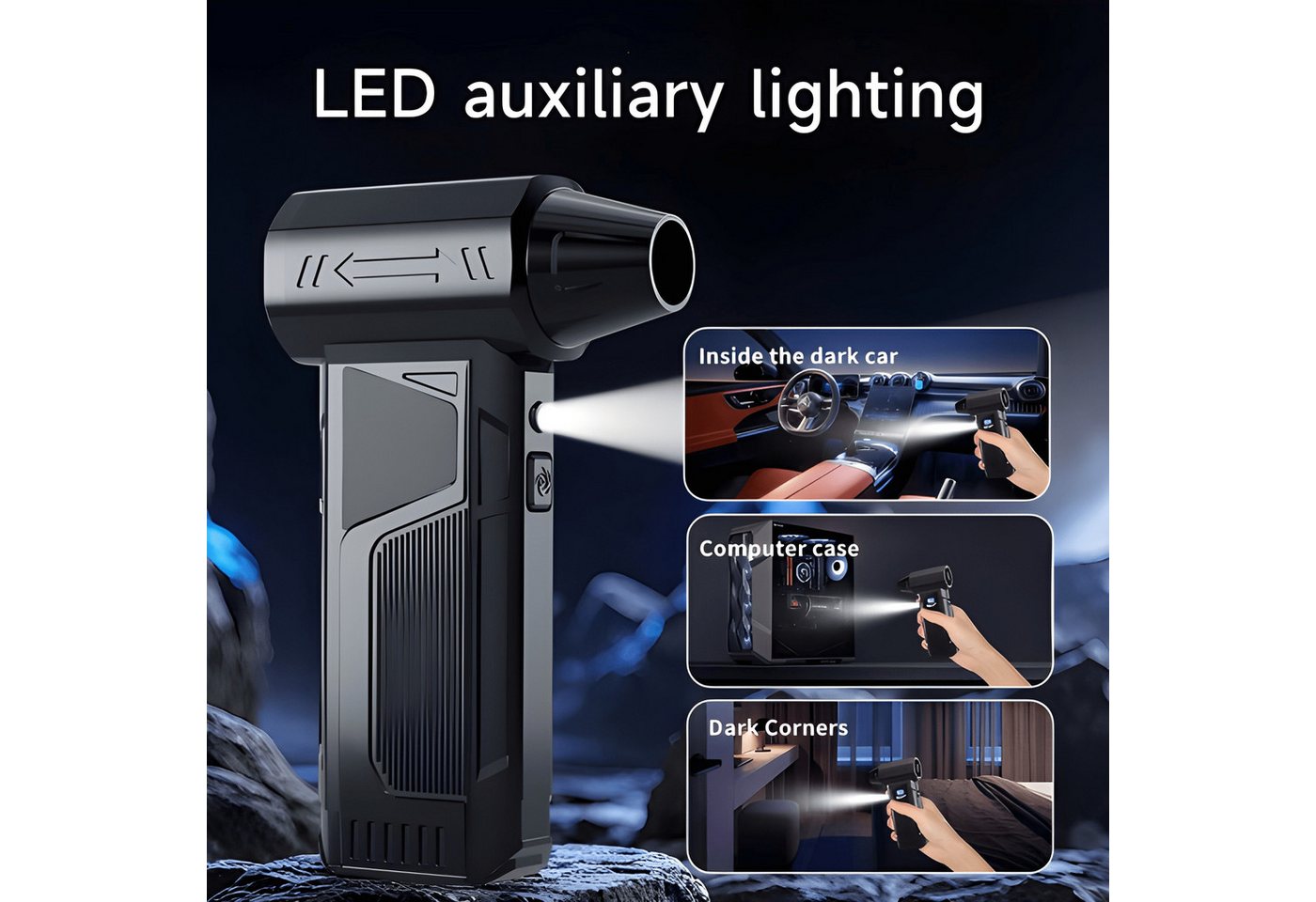 Athlix Akku-Gebläse Elektrisches Staubgebläse Druckluft Gebl äse Druckluftspray, 110.000 U/min, 3 Aufsätze, 4 Leistungsstufen Bild 3