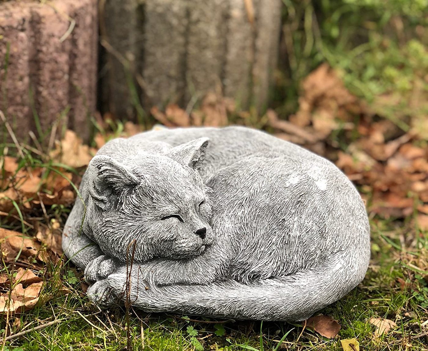 Stone and Style Gartenfigur Frostfeste Steinfigur schlafende Katze Kater Carlos Bild 5