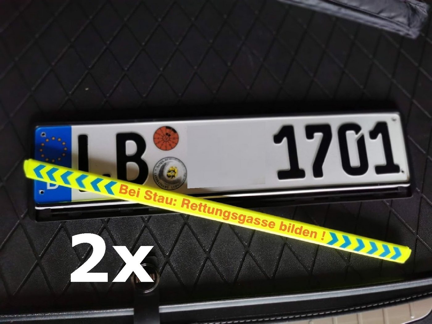 PistolaPeppers Kennzeichenhalter Zwei Stück BEI STAU RETTUNGSGASSE BILDEN 2x Nummernschildhalter Bild 4