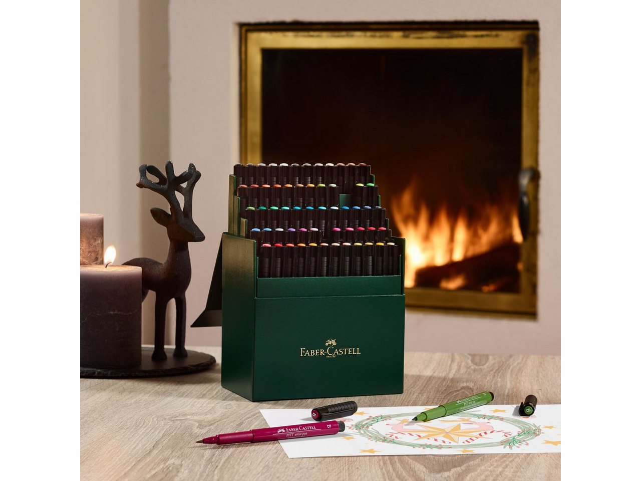 Faber-Castell Zeichentusche Pitt Artist Pen Brush 60er Atelierbox, Pinselstifte Set, pigmentierte Zeichentusche Bild 3