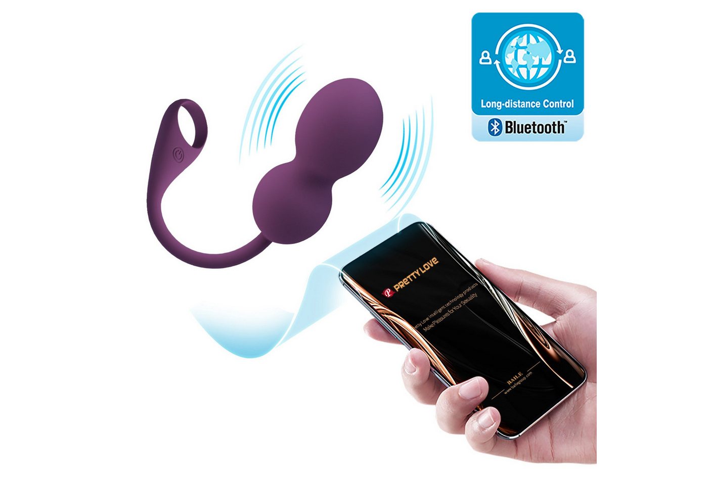 Pretty Love Beckenbodentrainer Elvira Beckenbodentraining Kugel App-Steuerung Beckenbodenkugel, Packung, 1-tlg., Inkl. USB-Kabel und kostenlose App, Kräftigung der Becken- und Unterleibsmuskulatur Bild 2