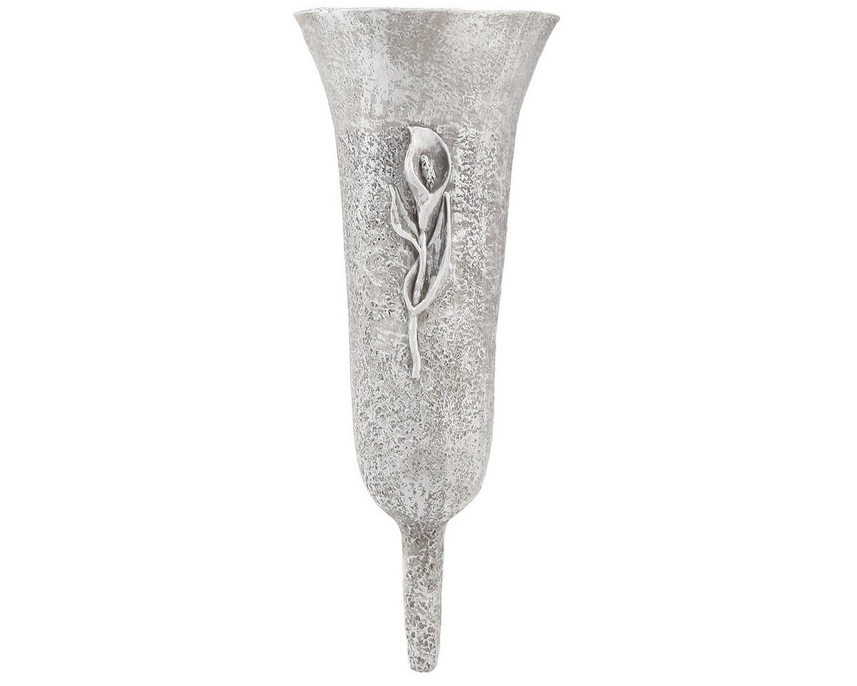 Florists Products Bodenvase Edle Grabvase Grau zum Stecken, Calla-Motiv, wetterfest Bild 2