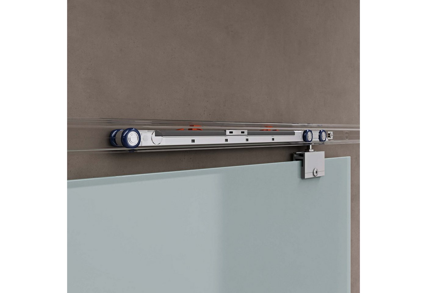 doporro Glasschiebetür Komplett set Soft-Close satiniert 8mm ESG H:215cm Amalfi TS11H/13H