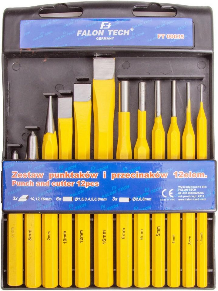 Falon-Tech Meißel-Set Werkzeugsatz Körner Meißel Splinttreiber Durchschläger Durchtreiber 12, (12-tlg) Bild 2