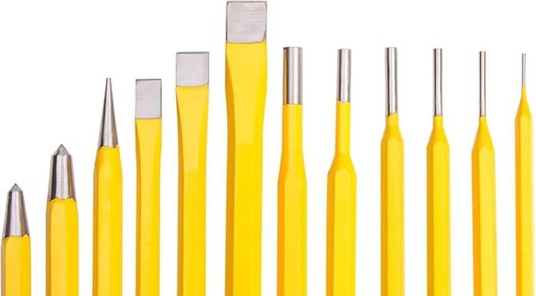 Falon-Tech Meißel-Set Werkzeugsatz Körner Meißel Splinttreiber Durchschläger Durchtreiber 12, (12-tlg) Bild 3