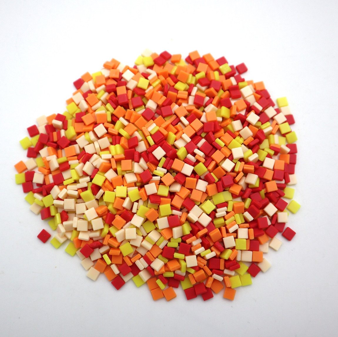 Armena Mosaikfliesen 5x5 mm Acrylmosaik gemischt 70 g / Packung (ca. 1150 Stück), gelb und rot