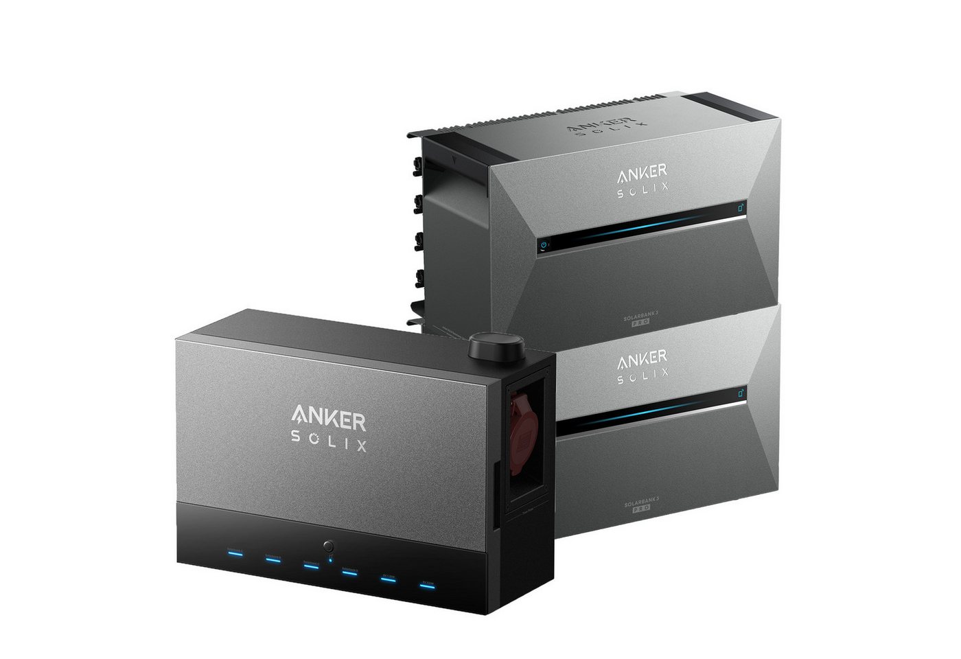 Anker Balkonkraftwerk SOLIX Power Dock + 1/2/3 Solarbank 3 E2700 Pro, bis 64,5 kWh, (Set, 3-St., 1Anker SOLIX Power Dock +1/2/3 Anker SOLIx Solarbank3 E2700 Pro), IP65, App-gesteuert Bild 2
