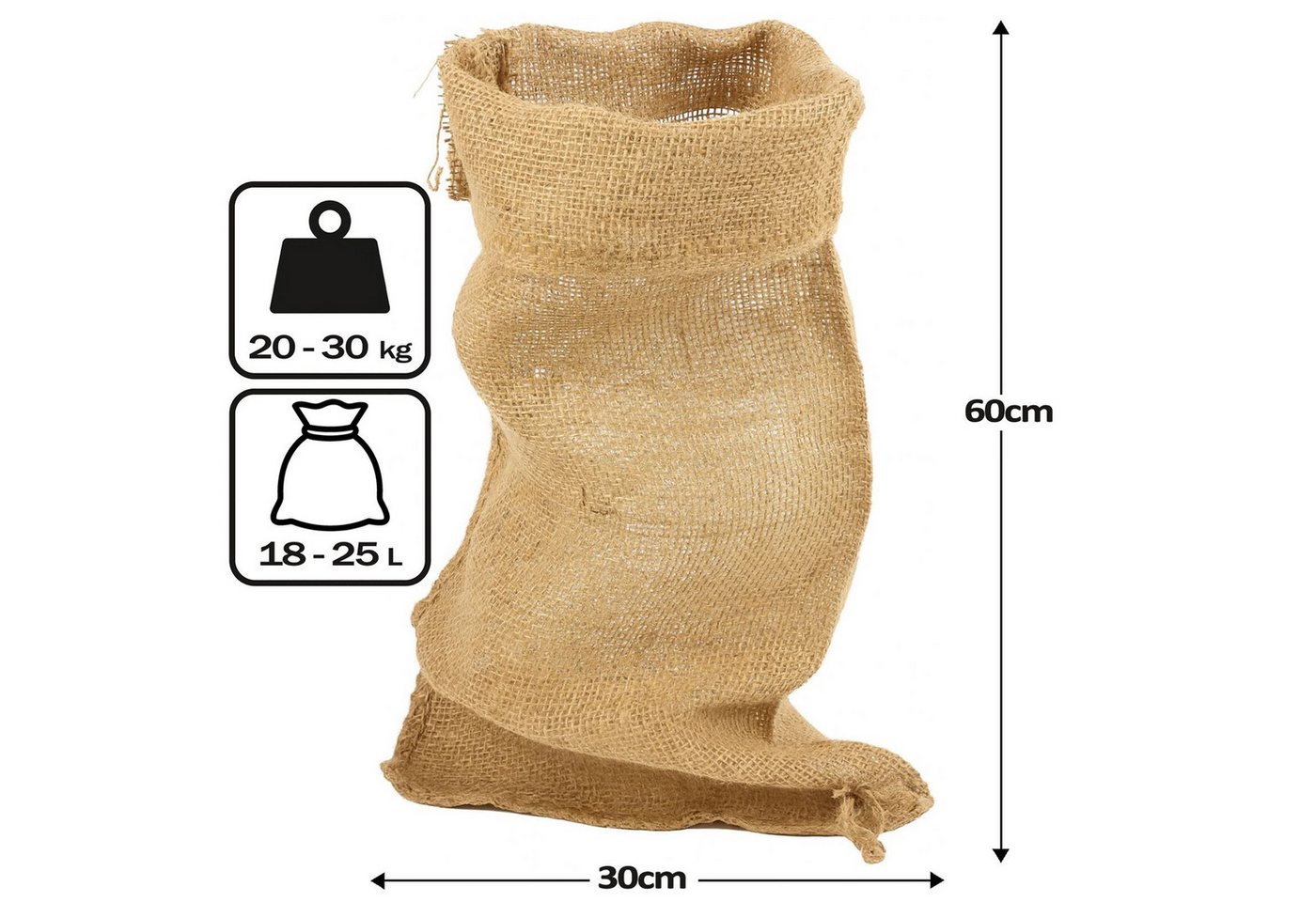 BURI Unkrautvlies Jutesack 60x30cm ca. 25kg Jute Jutesack Kartoffelsack Säcke Jutesäcke Bild 4