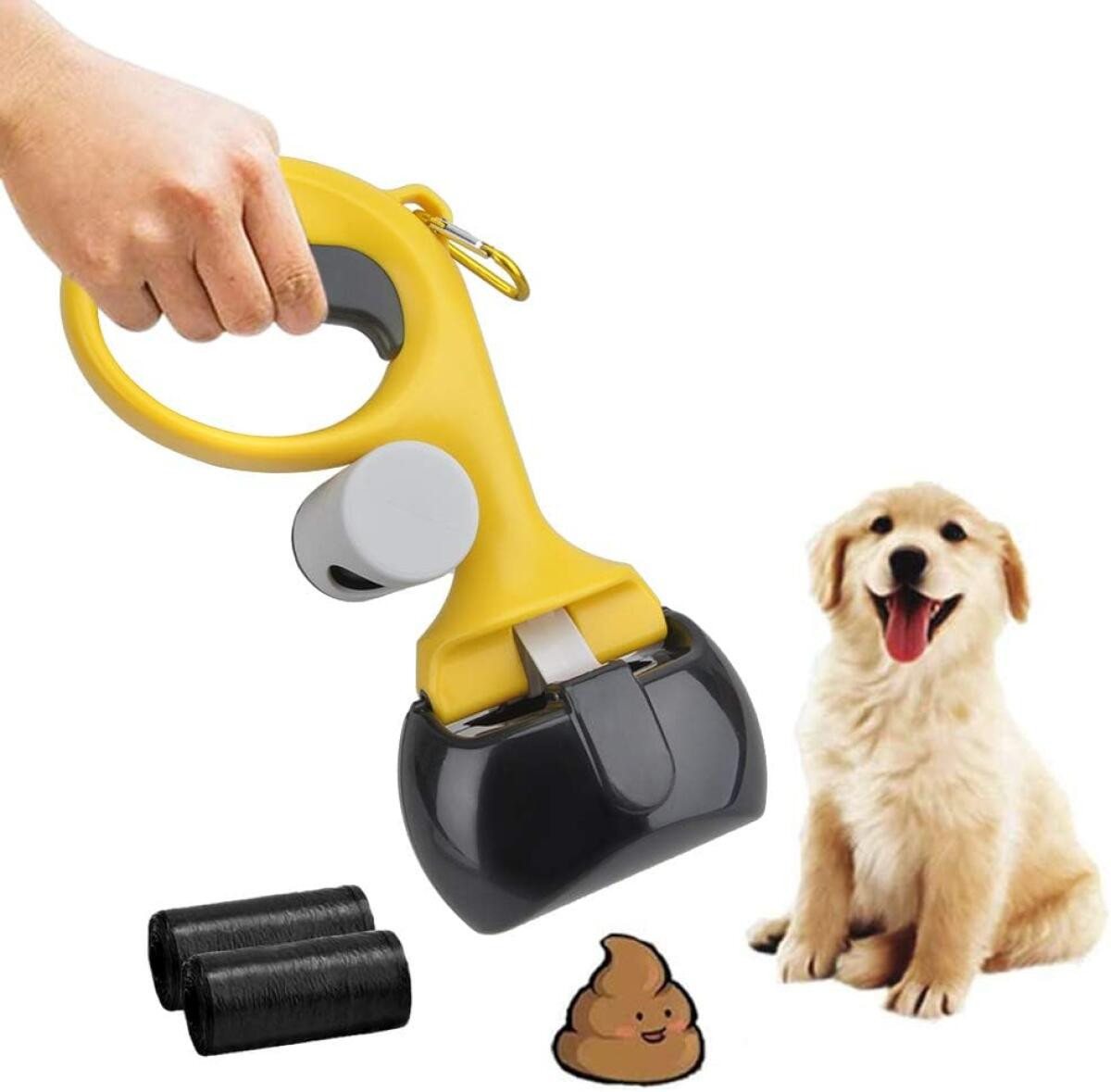 FELIXLEO Kneifzange Hundekotgreifer Tragbar Pooper Scooper mit Beutel Katzen Hunde, 1-tlg. Bild 2