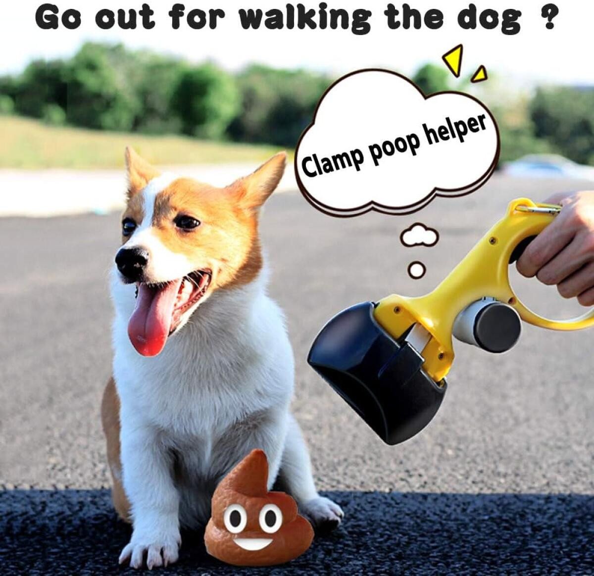FELIXLEO Kneifzange Hundekotgreifer Tragbar Pooper Scooper mit Beutel Katzen Hunde, 1-tlg. Bild 3