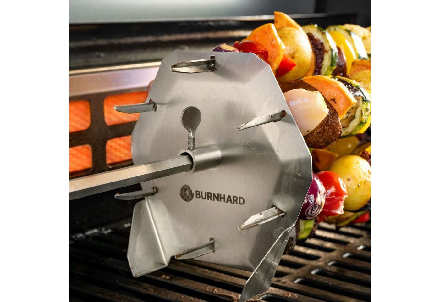 BURNHARD® Drehspieß Drehspieß-Rondell aus Edelstahl Bild 5