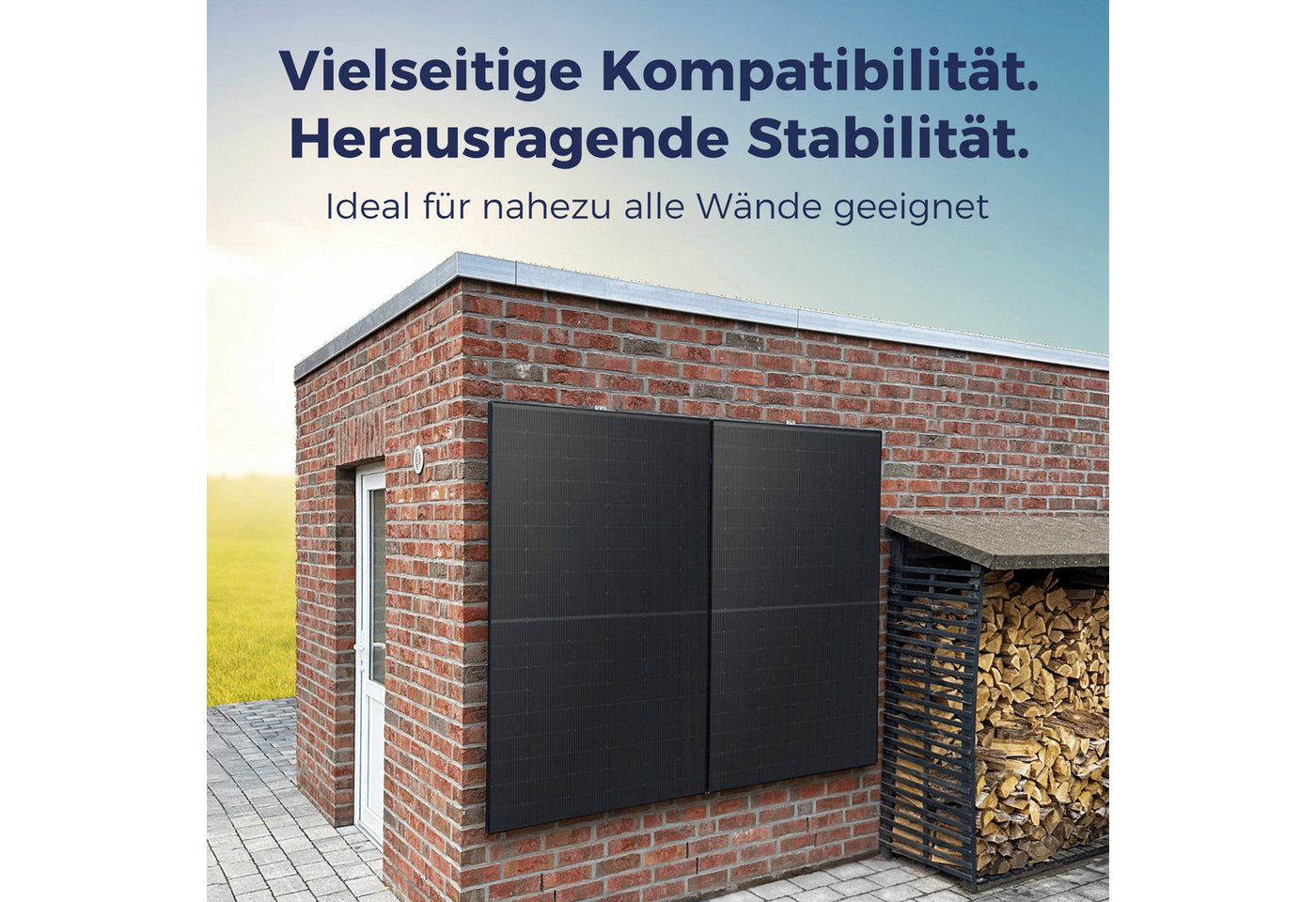 Kleines Kraftwerk Solarmodul-Halterung, (Wand 2 Module, 2-tlg., Einfache & schnelle Installation) Bild 2