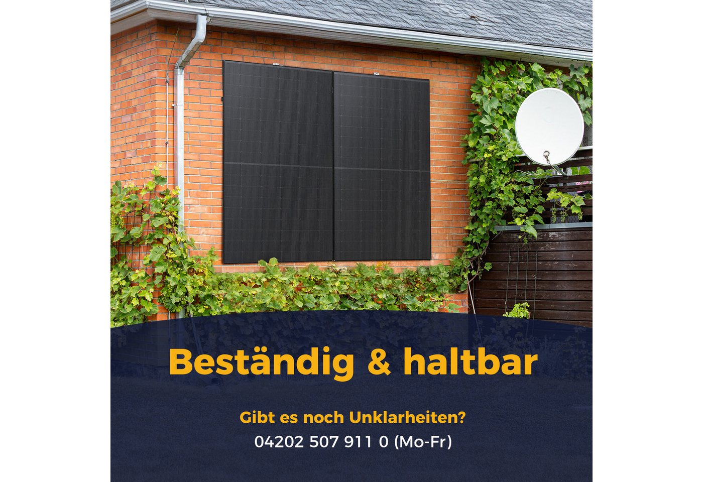 Kleines Kraftwerk Solarmodul-Halterung, (Wand 2 Module, 2-tlg., Einfache & schnelle Installation) Bild 3