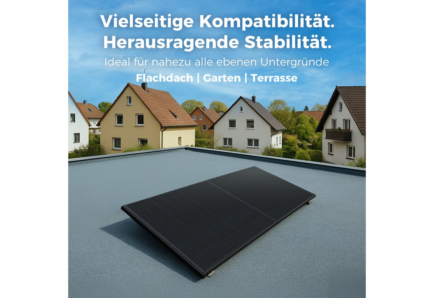 Kleines Kraftwerk Solarmodul-Halterung, (Flachdach/Garten 2 Module, 2-tlg., Einfache & schnelle Installation) Bild 2