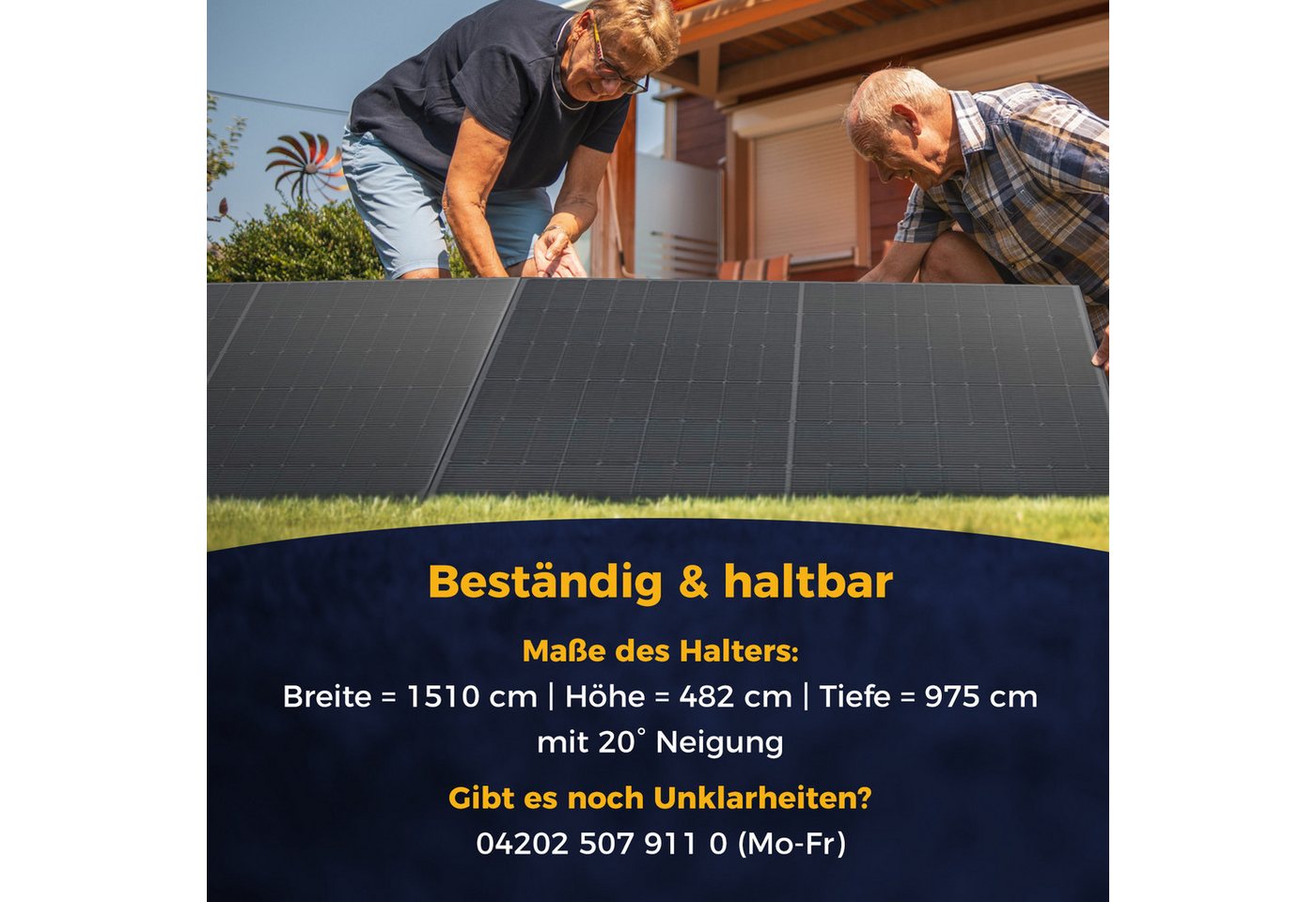 Kleines Kraftwerk Solarmodul-Halterung, (Flachdach/Garten 2 Module, 2-tlg., Einfache & schnelle Installation) Bild 5
