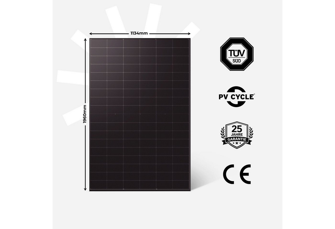 Kleines Kraftwerk Solarmodul, 500 W, Monokristallin, (1-St., einzelne Solarmodule), 500W Bild 4
