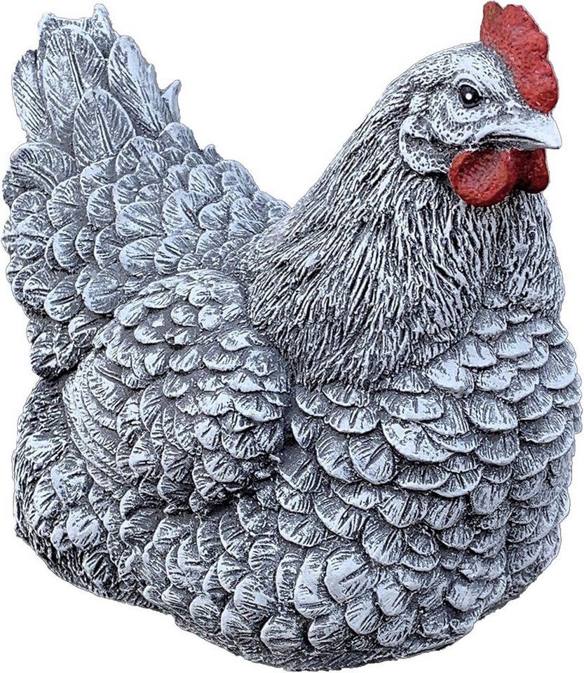Stone and Style Gartenfigur Frostfeste Steinfigur Huhn Henne naturgetreu