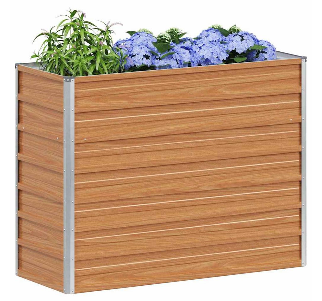 furnicato Hochbeet Verzinktes Stahl-100 x 40 x 77 cm Hellbraun