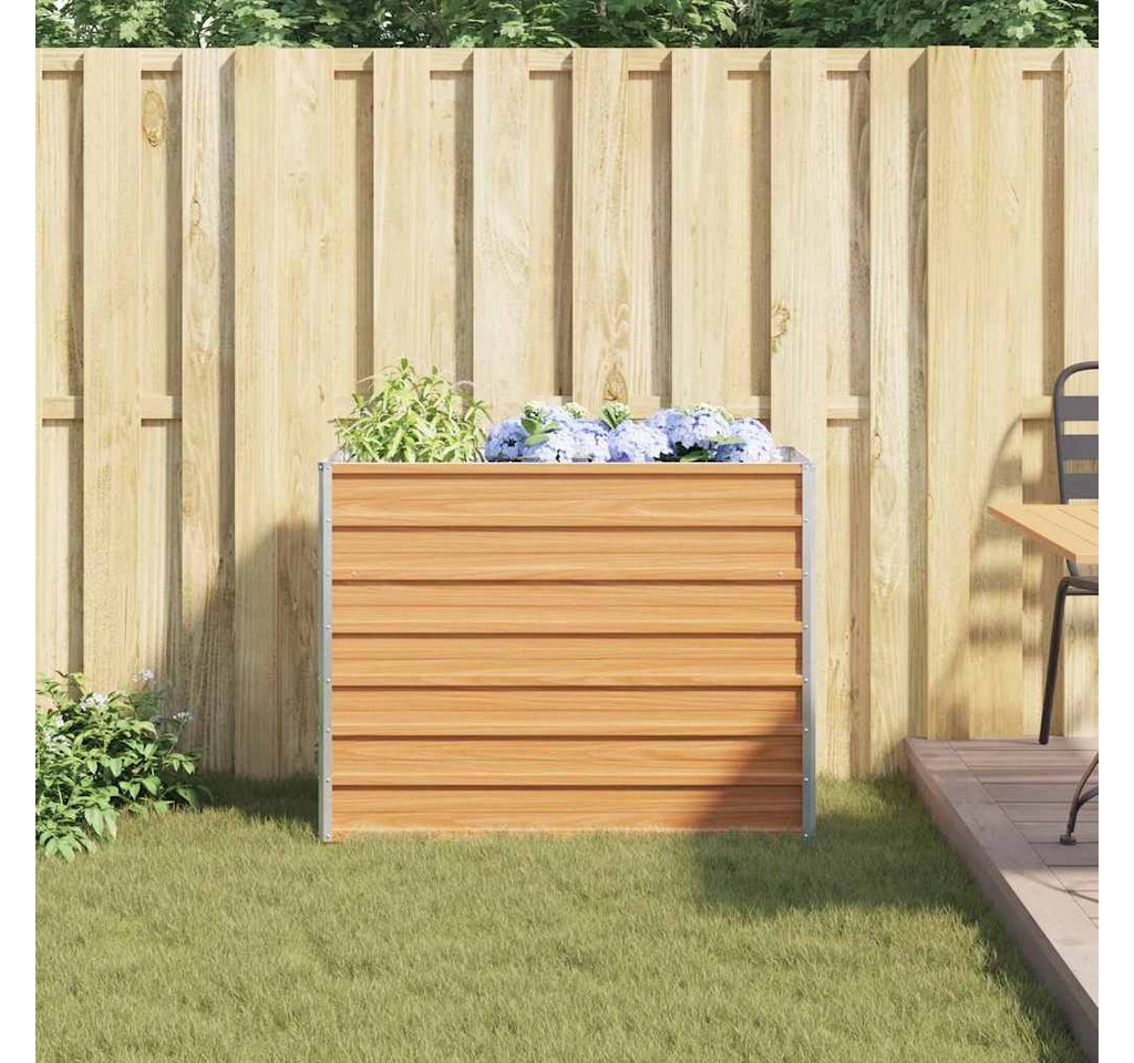 furnicato Hochbeet Verzinktes Stahl-100 x 40 x 77 cm Hellbraun Bild 2