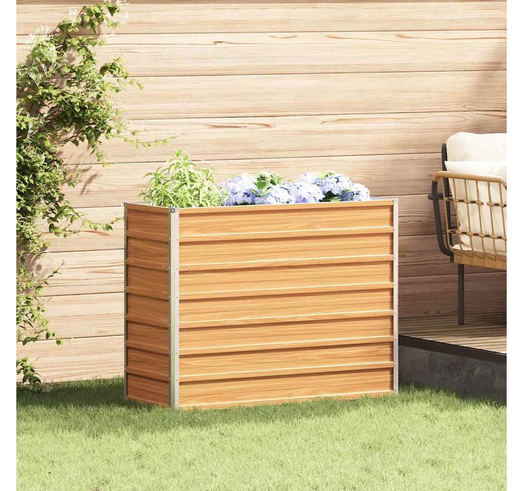 furnicato Hochbeet Verzinktes Stahl-100 x 40 x 77 cm Hellbraun Bild 3