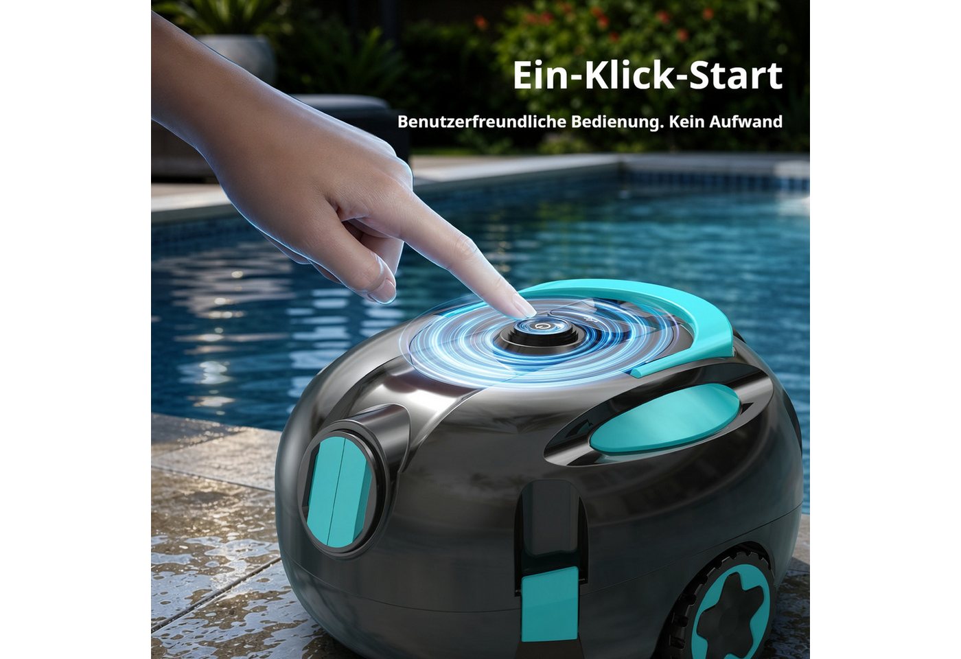 INSE Poolroboter H1 Poolreinigungsroboter IPX8, 2600mAh Akku, 125 Min. Laufzeit, (Set), IPX8 Wasserdicht,Hinderniserkennung Bild 4