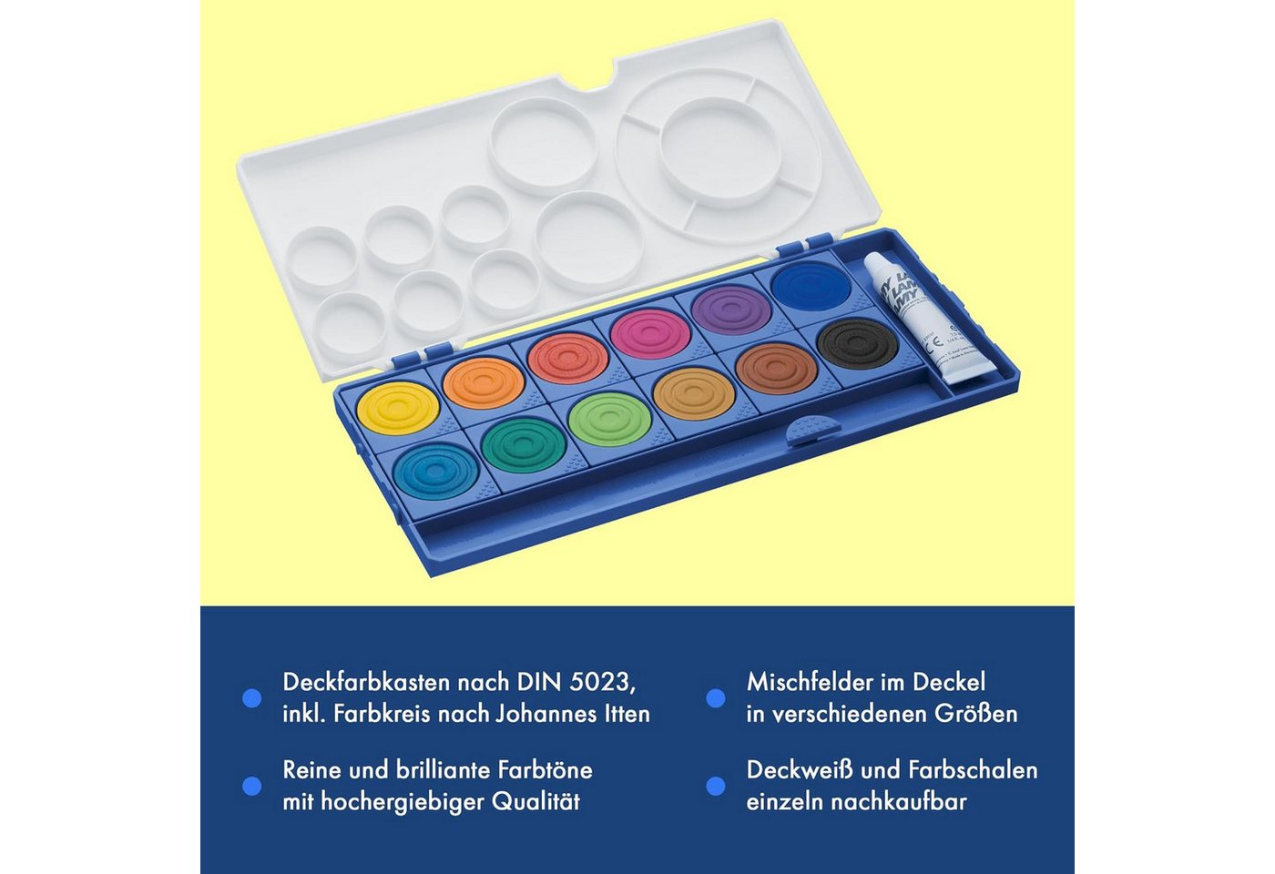 LAMY Farbkasten Lamy aquaplus Deckfarbkasten Blau – 12 Farben