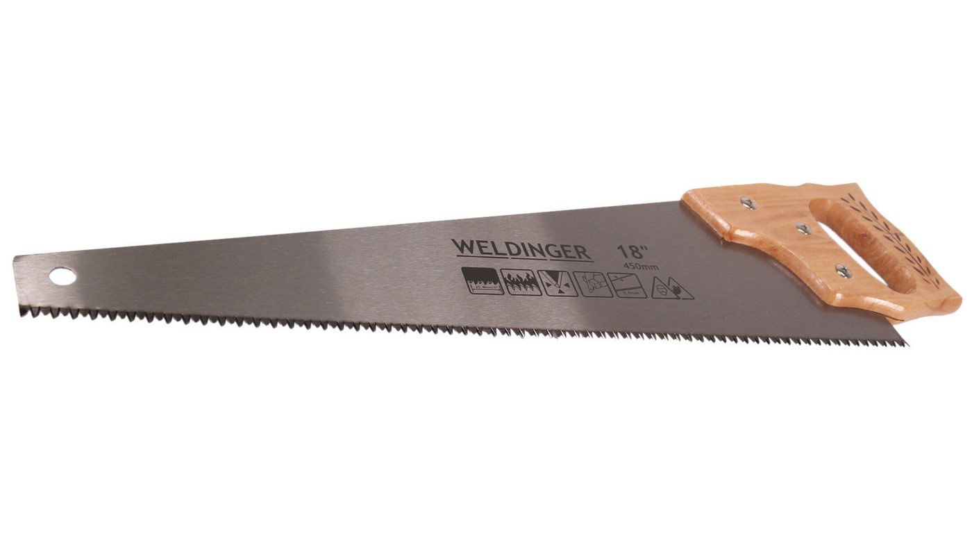 WELDINGER Handsäge Handsäge Fuchsschwanz 450 mm Holzgriff Zähne gehärtet Dreifachschliff Bild 2
