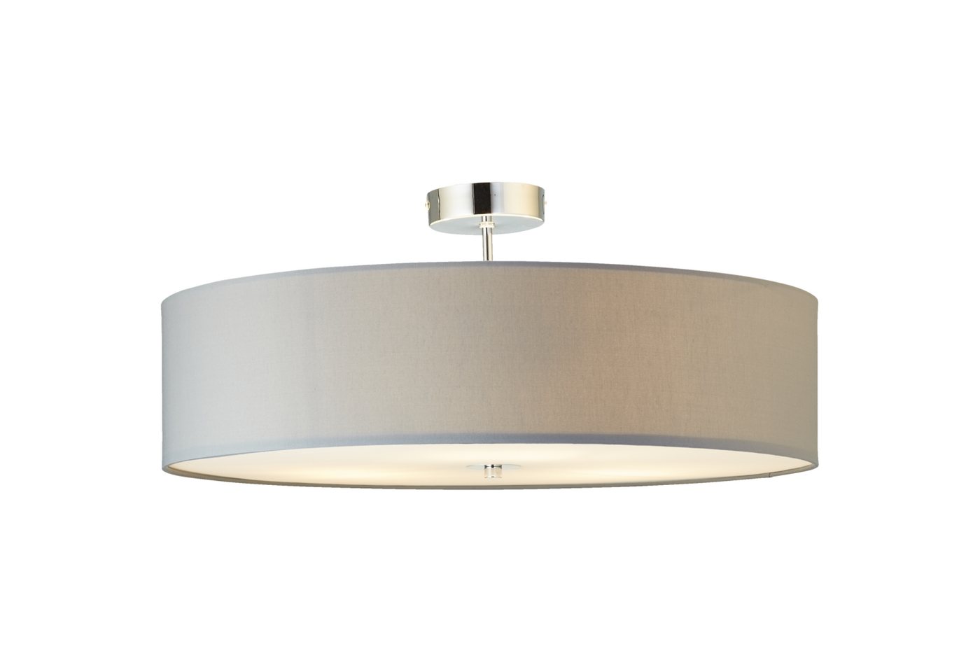 Lightbox Deckenleuchte, ohne Leuchtmittel, Deckenlampe schlichtem Stoffschirm - Metall/Textil - 60cm Durchmesser Bild 2