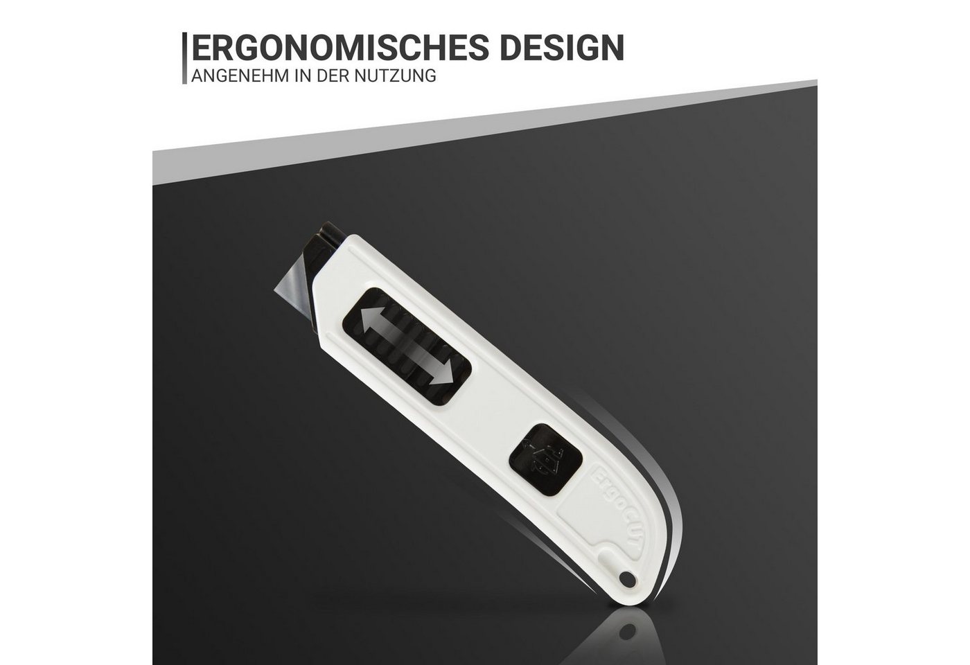 Bestlivings Cuttermesser CM-04884, (1-tlg), Sicherheitsmesser mit automatischem Klingeneinzug beidseitig bedienbar Bild 2