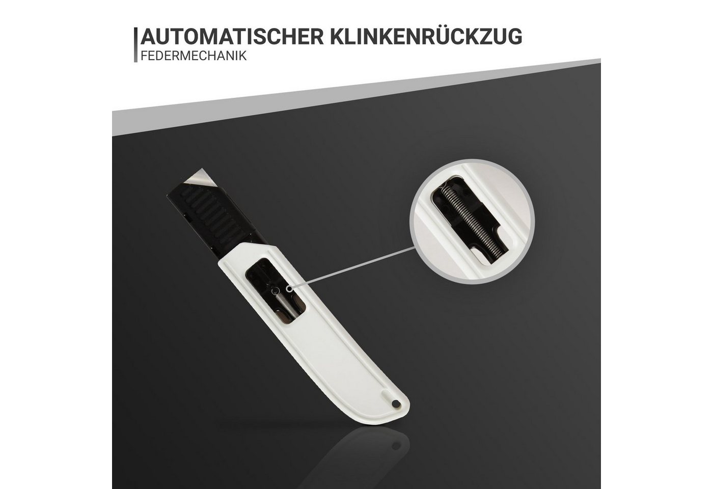 Bestlivings Cuttermesser CM-04884, (1-tlg), Sicherheitsmesser mit automatischem Klingeneinzug beidseitig bedienbar Bild 4