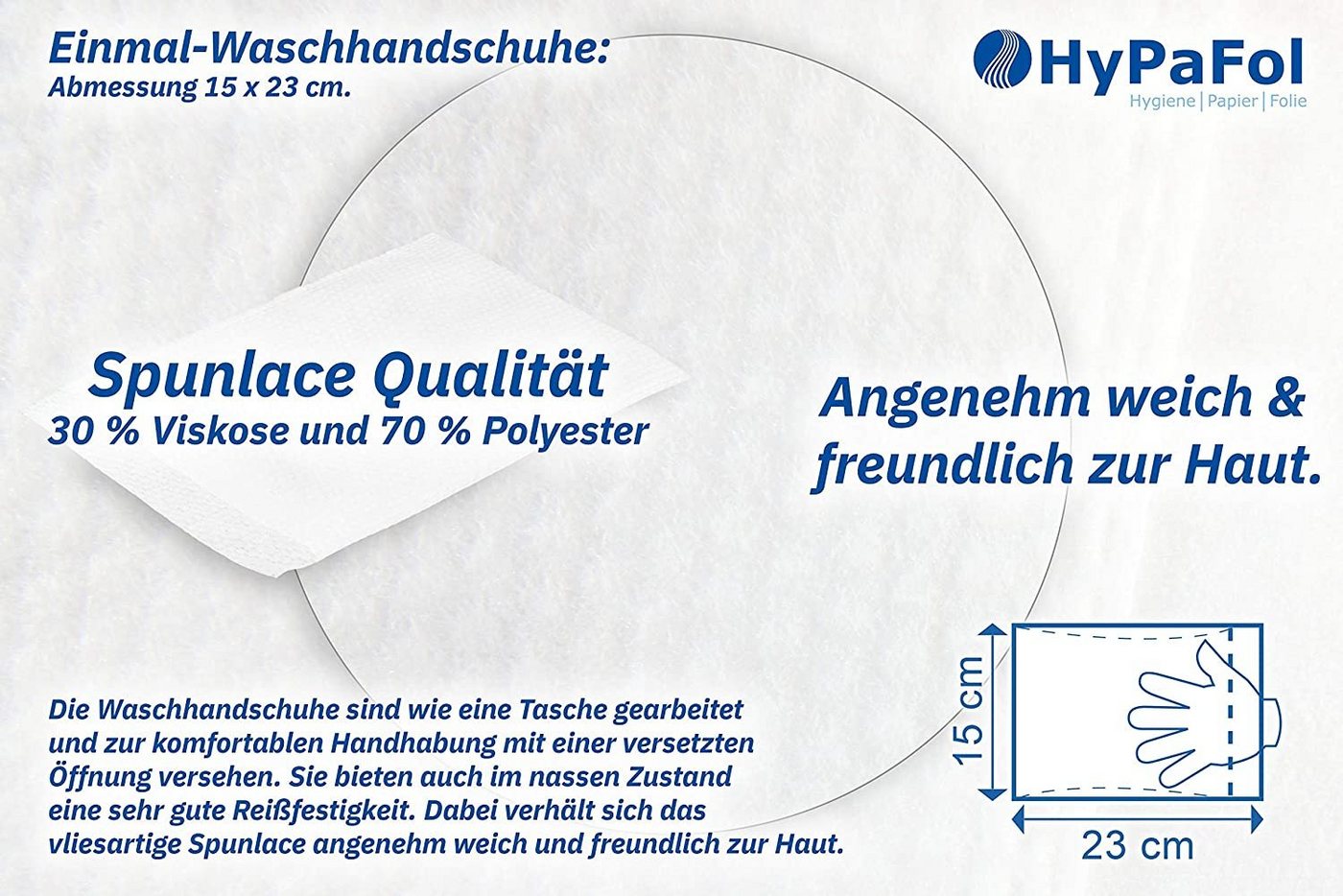 Hypafol Einweghandschuhe Spunlace Einmalwaschlappen für Babys & Erwachsene (Set 10x50 Stk. / 20x50 Stk., 1000-St) aus Vliesstoff, zur Körperpflege Bild 4