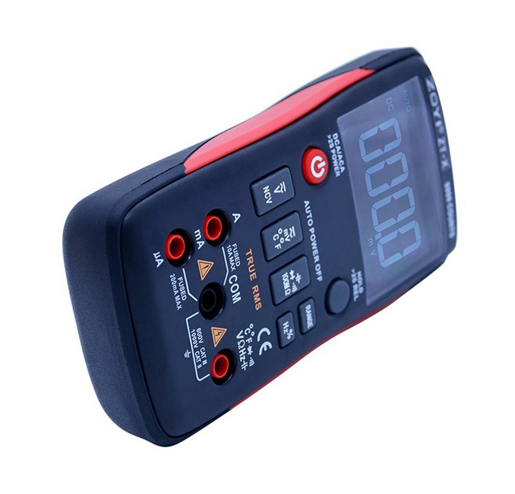 Bolwins Strommessgerät I48C Digital Multimeter Voltmeter Strommessgerät AC/DC Spannung Strom, 2,4 " Display, Packung, 6-tlg., ZOYI ZT-X, True RMS, 9999 Counts, Auto-Range, NCV, Beleuchtetes Display