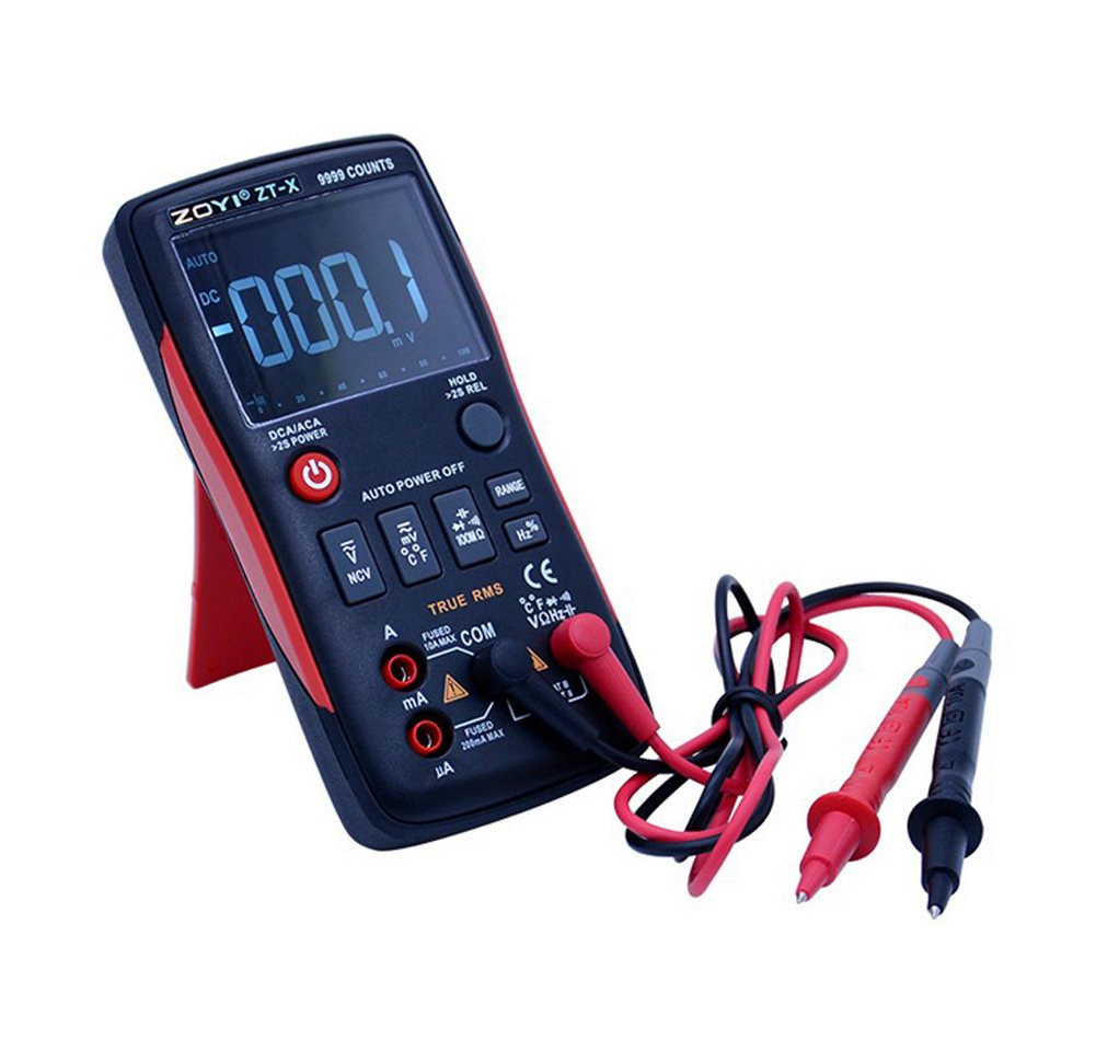 Bolwins Strommessgerät I48C Digital Multimeter Voltmeter Strommessgerät AC/DC Spannung Strom, 2,4 " Display, Packung, 6-tlg., ZOYI ZT-X, True RMS, 9999 Counts, Auto-Range, NCV, Beleuchtetes Display Bild 4