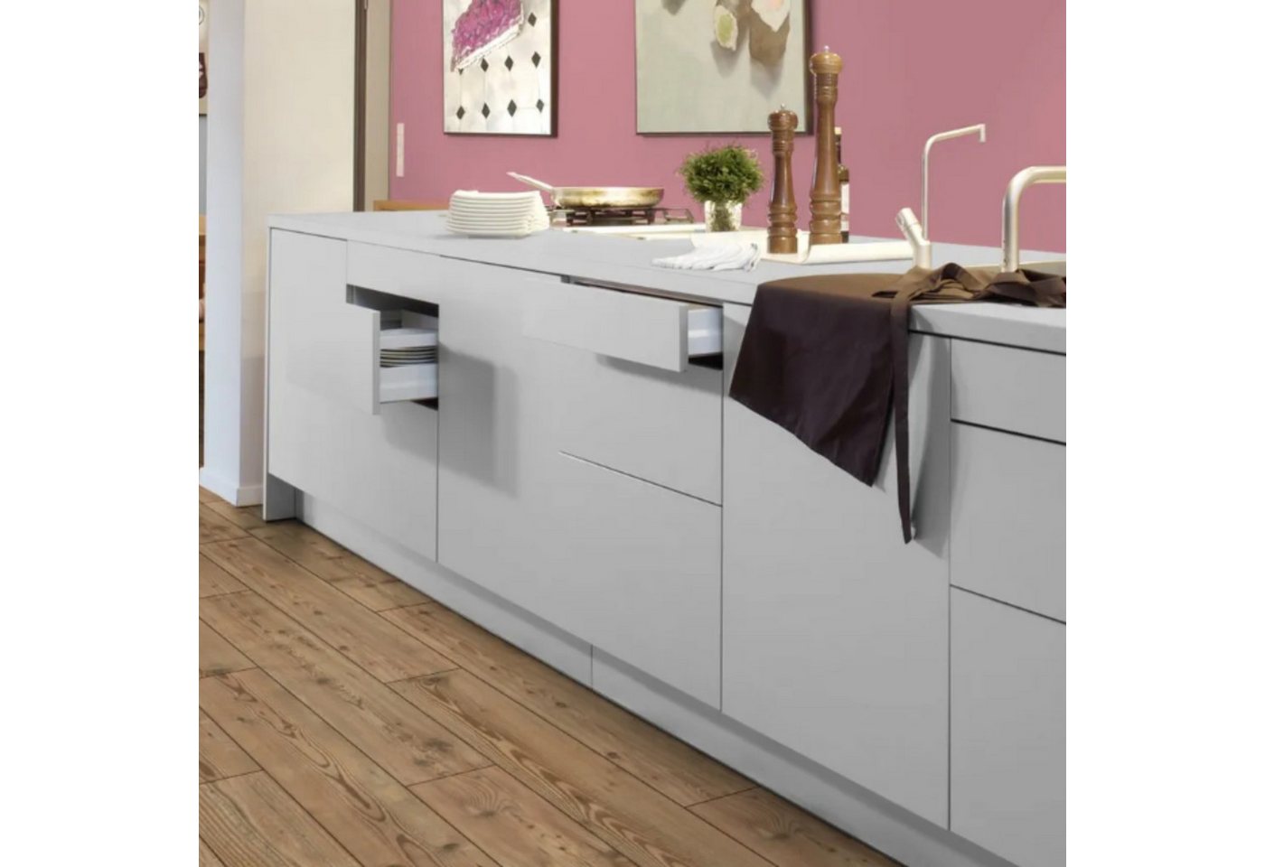 HORI Laminat HORI Laminat Holz, Boden für Wohnräume, einfache Verlegung langlebig, 8 St., Laminat Eiche mit HDF-Trägerplatte, Profi Exclusiv, Der blaue Engel Bild 5
