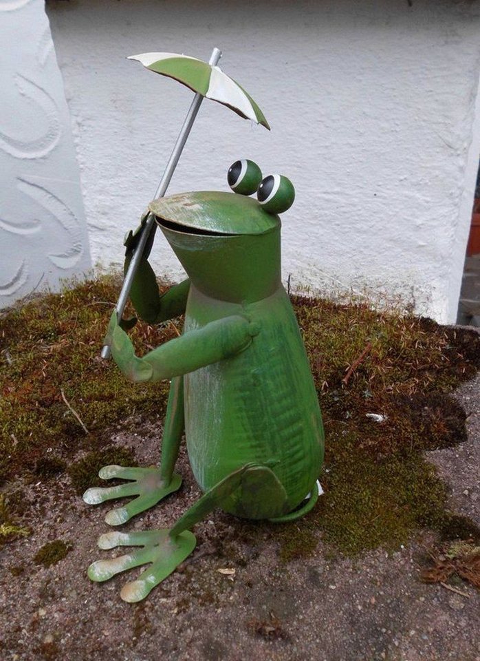 Deko-Impression Gartenfigur Frecher Frosch sitzend m. Regenschirm Gartendekoration Eisen 20 cm, (1 St) Bild 2