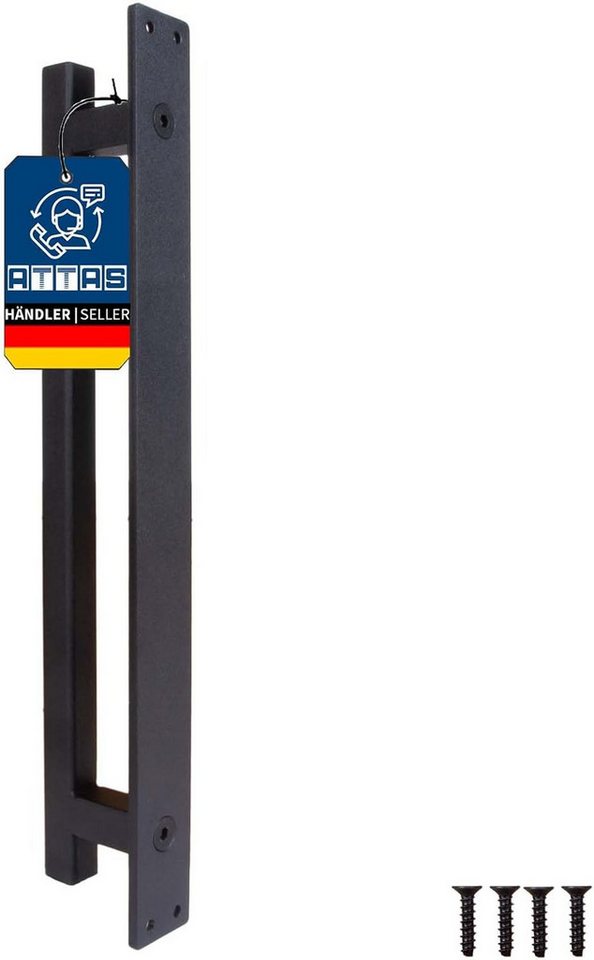 ATTAS Türgriff Schiebetür Stahl Schwarz, Scheunentor Griff für Innen & Außen, Schiebetürgriff außen