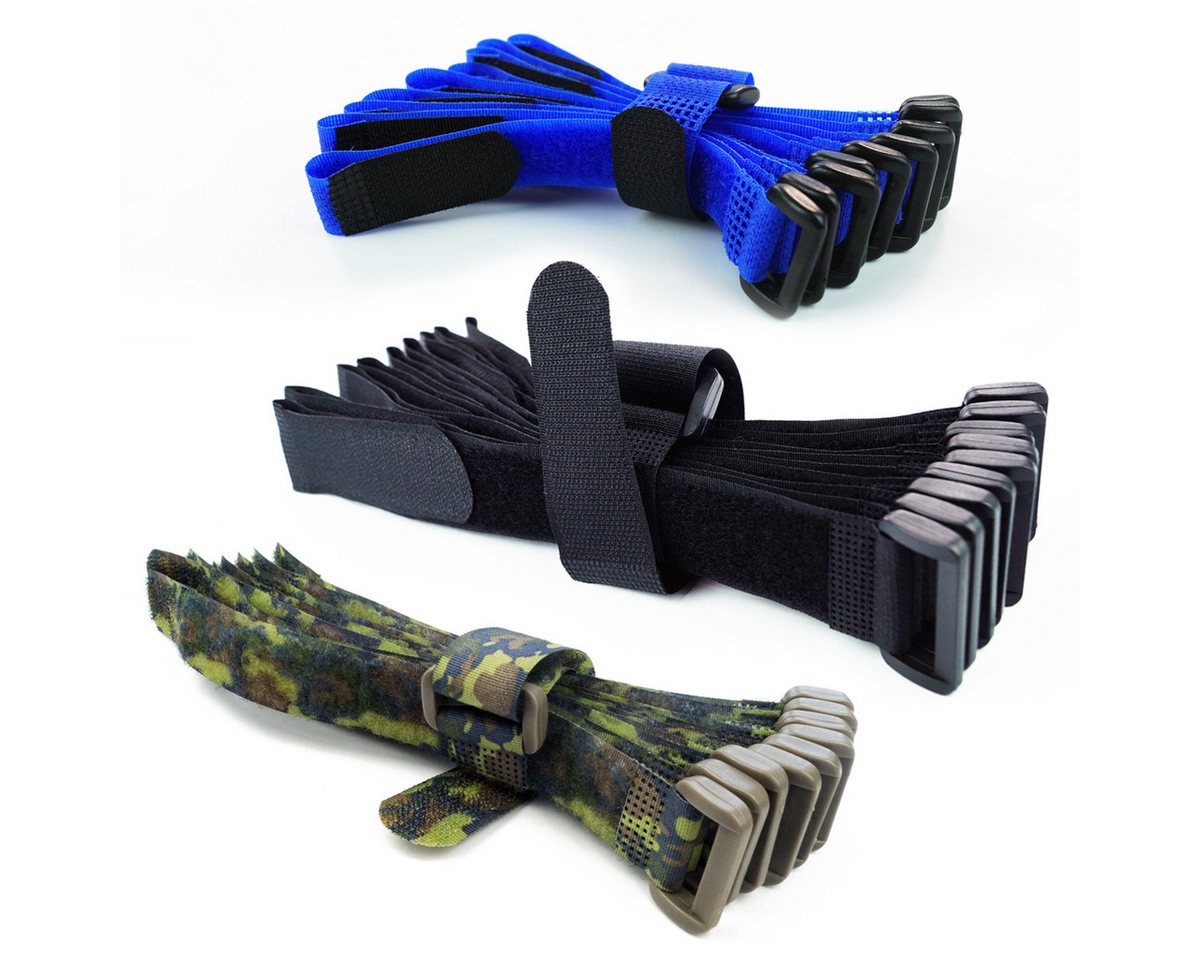 Goodymax Kabelbinder 10 Stück Klettkabelbinder Kunststofföse 15, 20, 30, 40 cm (15 cm Länge Schwarz, 10 Stück, Haken und Flausch auf GLEICHEN SEITEN) wiederverwendar Klettband Klettverschluss Kabel Organizer