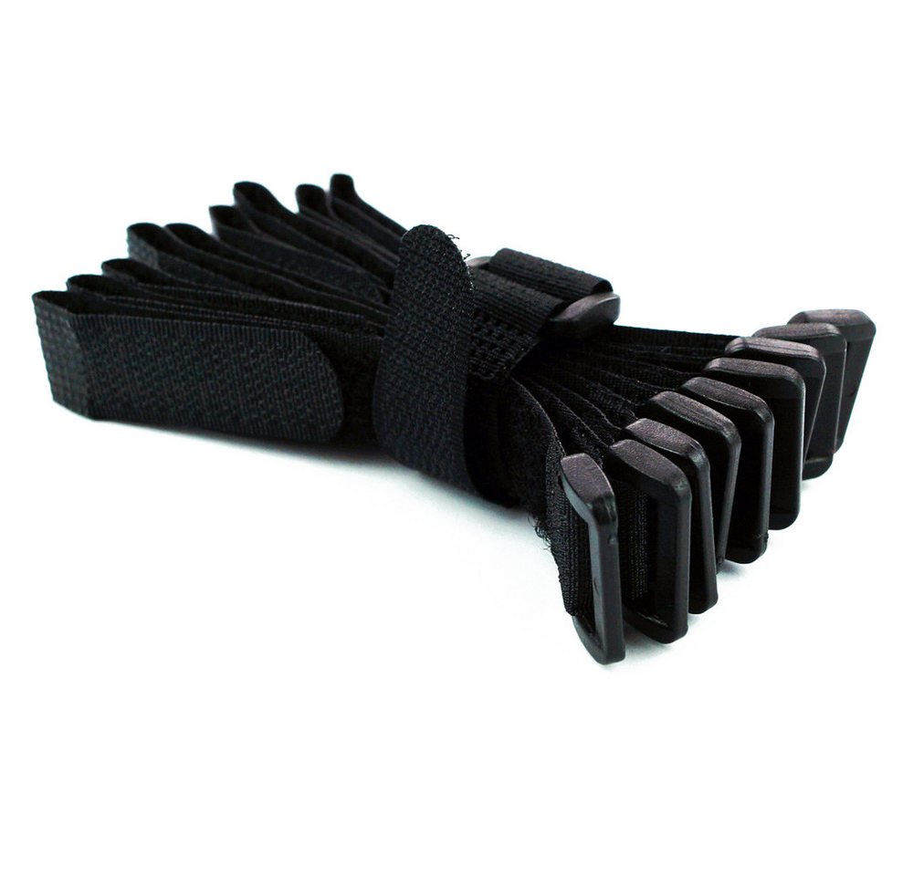 Goodymax Kabelbinder 10 Stück Klettkabelbinder Kunststofföse 15, 20, 30, 40 cm (15 cm Länge Schwarz, 10 Stück, Haken und Flausch auf GLEICHEN SEITEN) wiederverwendar Klettband Klettverschluss Kabel Organizer Bild 4