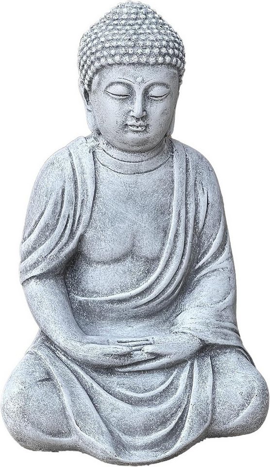 Stone and Style Gartenfigur Frostfeste Steinfigur sitzender Buddha Shiva Bild 2