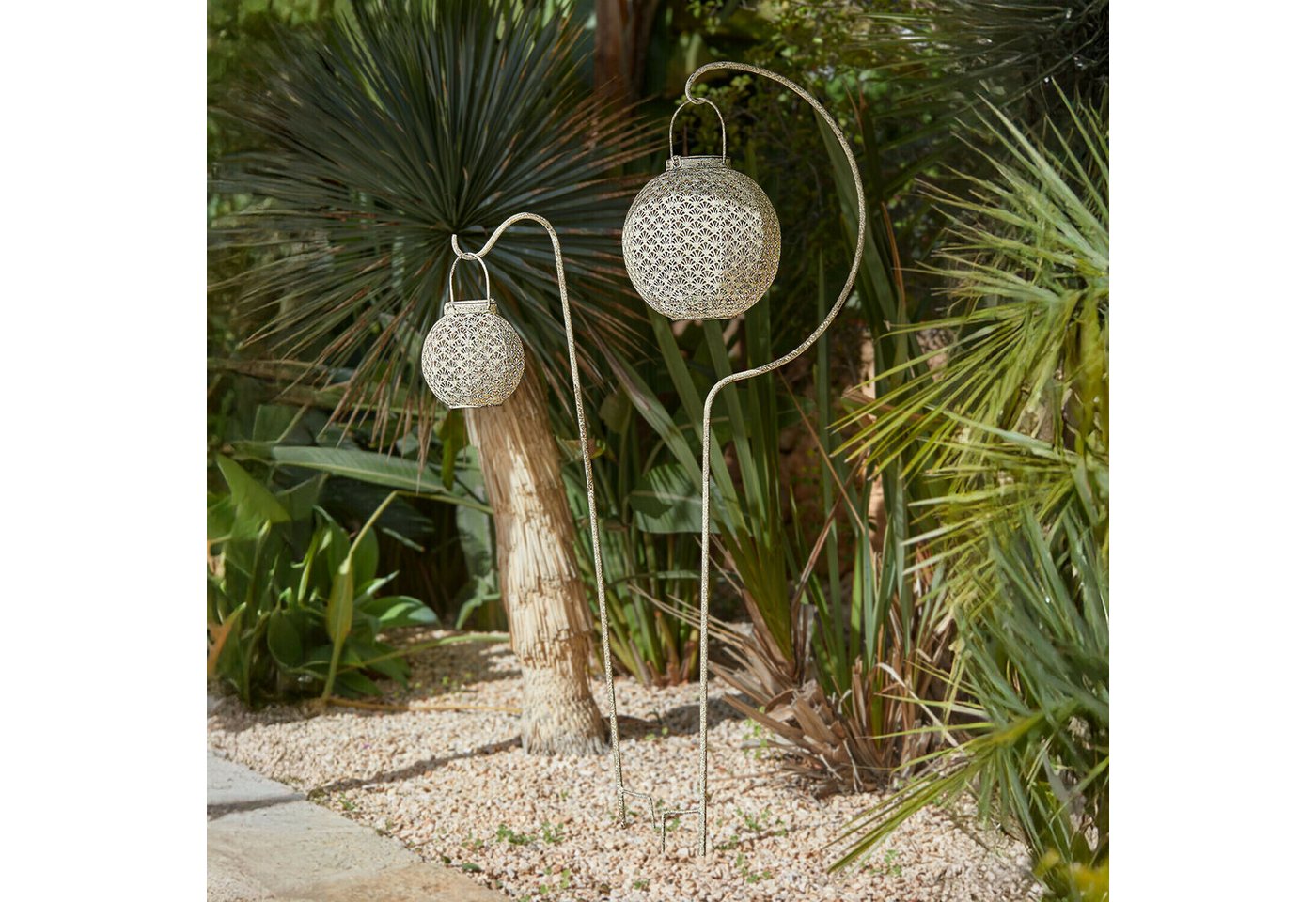 Mirabeau Gartenstecker Gartenstab 2er Set Omirah antikgrau