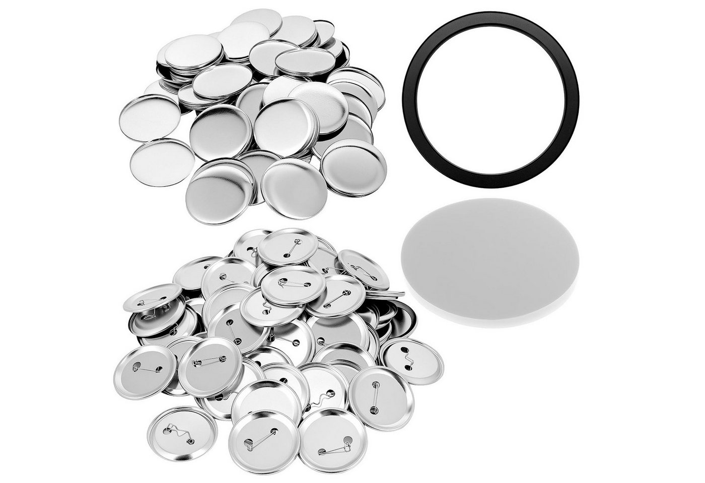 FOUORTUNATE-BEE Multitool 100er Button Rohlinge 58 mm, Badge Zubehör für Buttonmaschine, (100 St), Ansteckbutton Set für DIY Badges Schule Verein Party und Werbung Bild 2