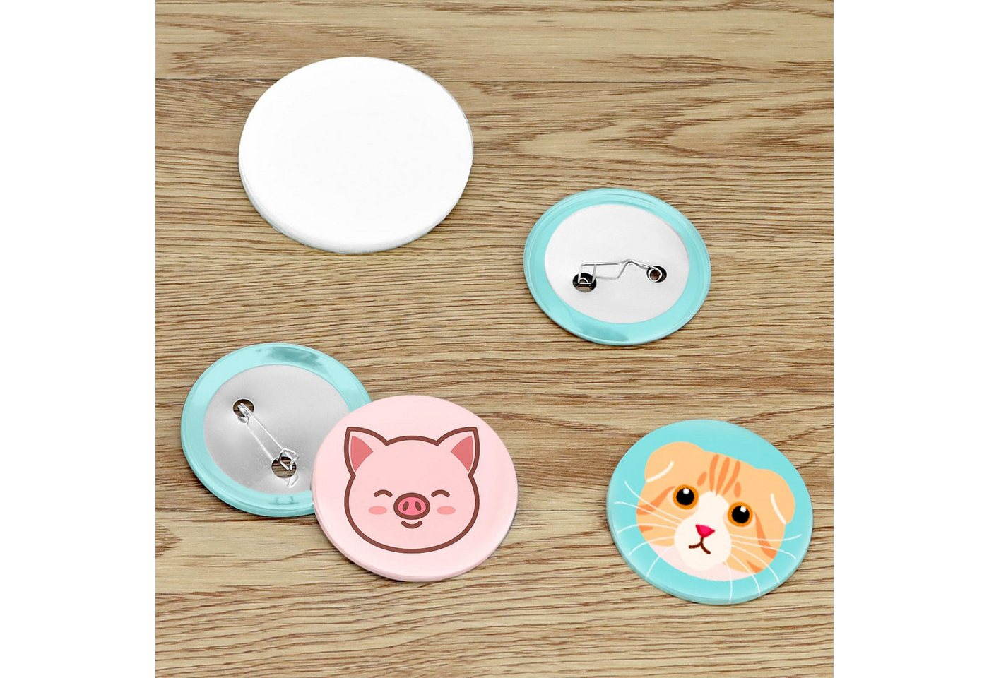 FOUORTUNATE-BEE Multitool 100er Button Rohlinge 58 mm, Badge Zubehör für Buttonmaschine, (100 St), Ansteckbutton Set für DIY Badges Schule Verein Party und Werbung Bild 3