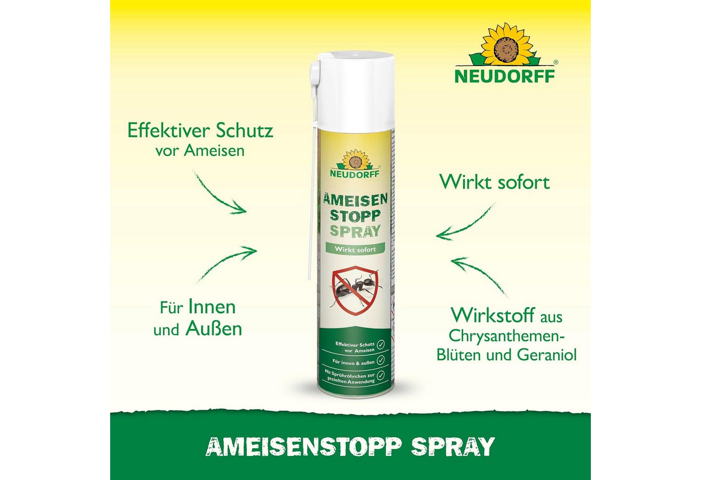 Neudorff Tierabwehrspray Neudorff AmeisenStopp Spray Ameisenspray für Innen und Außen, 300 ml, 1-St., gebrauchsfertiges Spray Bild 2