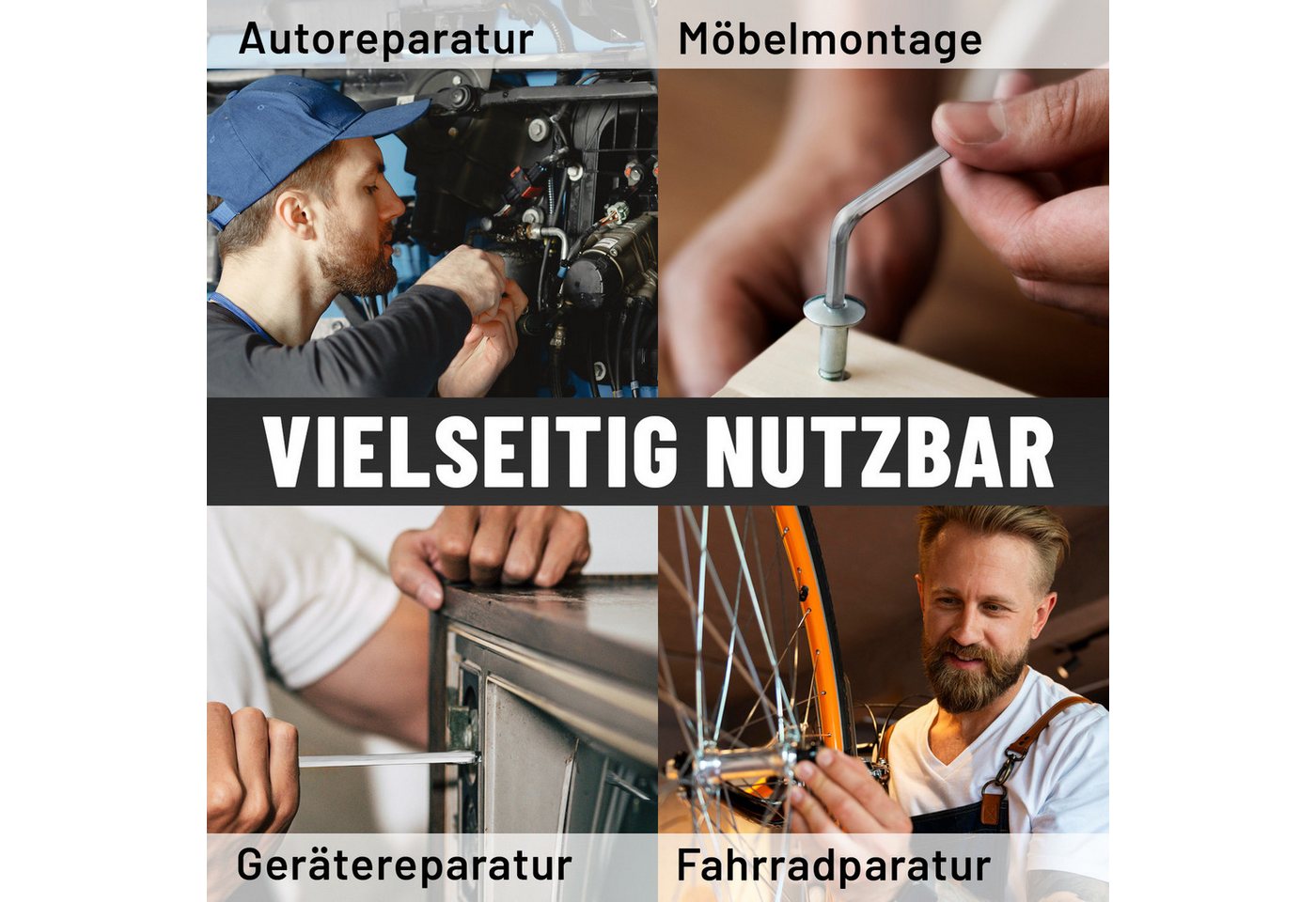 greate. Innensechskantschlüssel 2x Sechskantschlüssel Set mit Kugelkopf 13 teilig - 1,27 bis 10 mm (2 St)