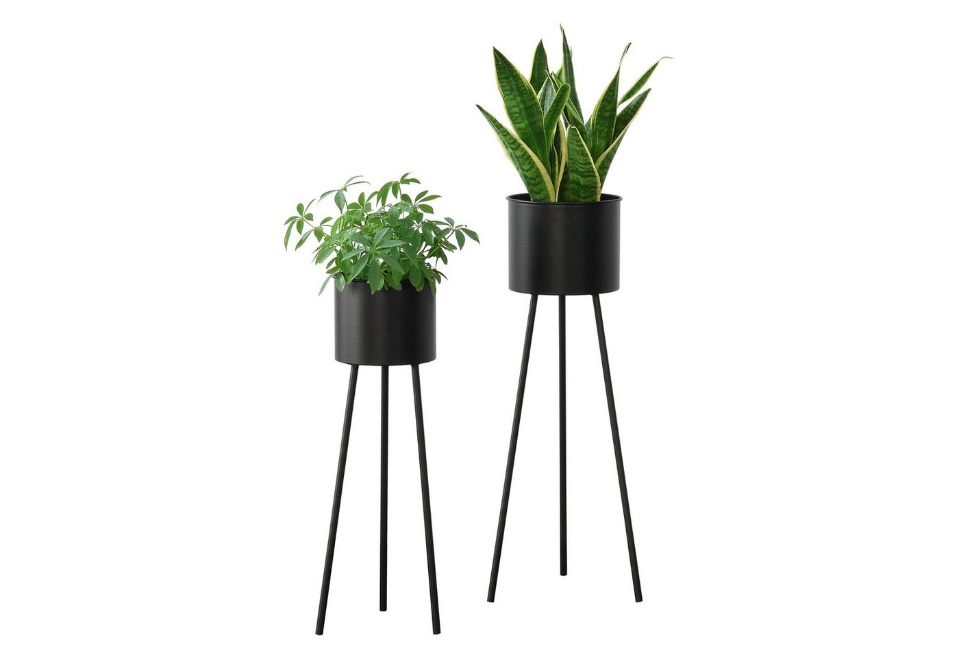en.casa Blumenständer (2 St), »Dalhem« Blumenkübel 2er Set, Metall, schwarz Bild 3