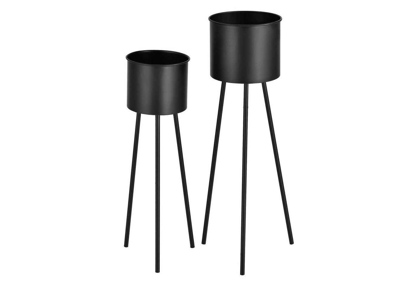 en.casa Blumenständer (2 St), »Dalhem« Blumenkübel 2er Set, Metall, schwarz Bild 4