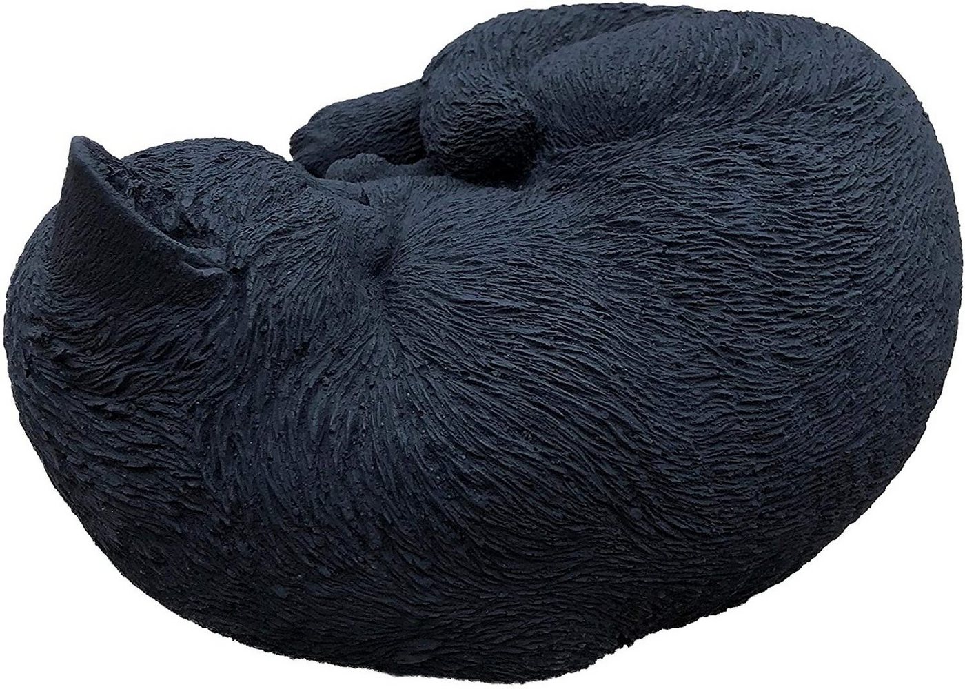 Stone and Style Gartenfigur Frostfeste Steinfigur schwarze Katze schlafend eingerollt Bild 5