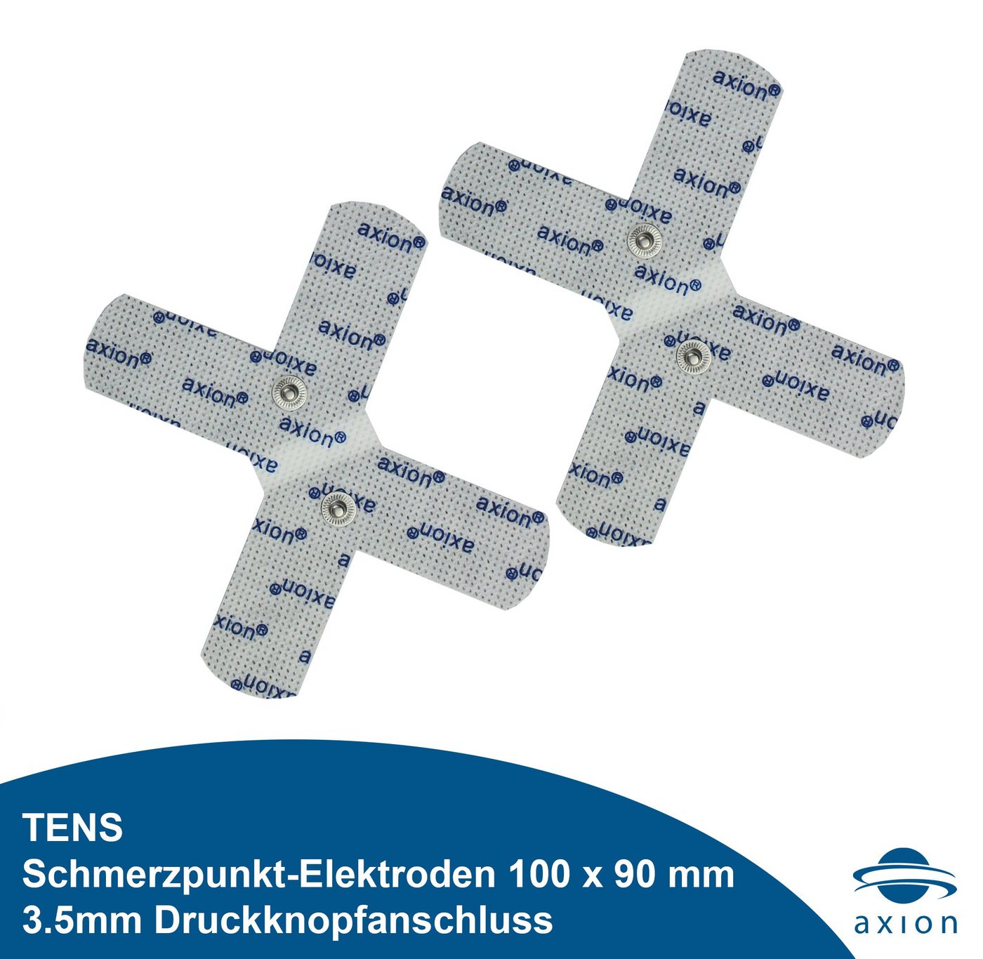 Axion Elektrodenpads passend zu Sanitas, Beurer, 100 x 90 mm, 3.5mm Druckknopfanschluss, 2 St.,selbstklebende TENS EMS Elektroden für TENS EMS Geräte Bild 3